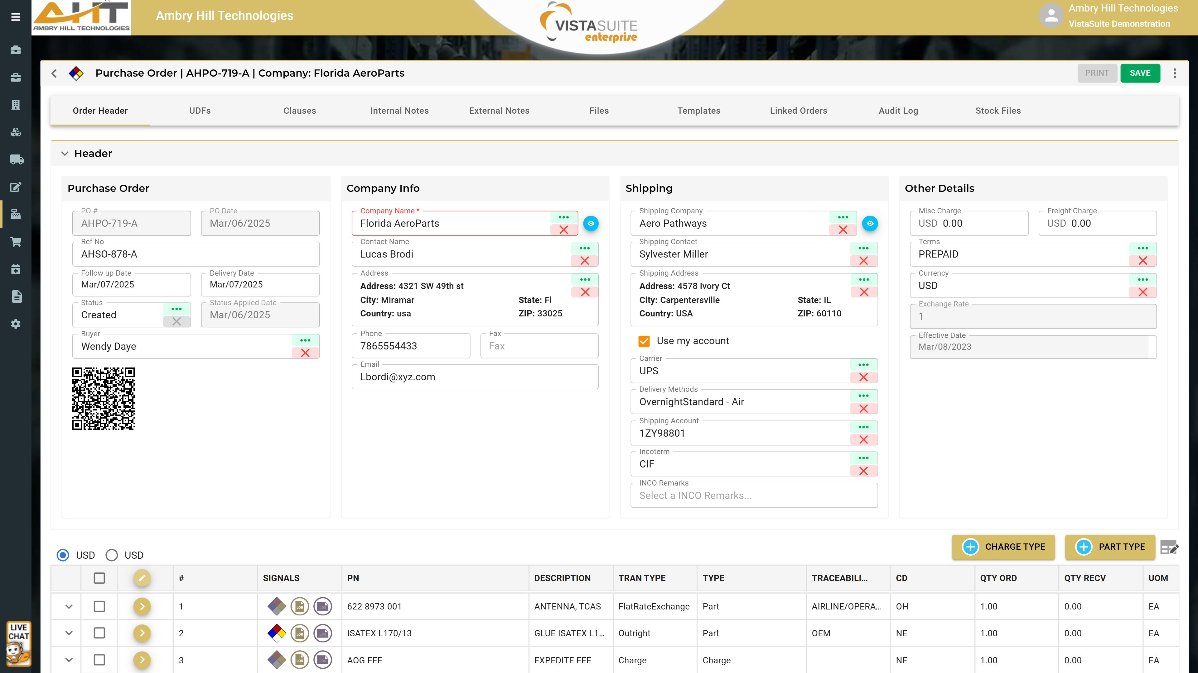 Aviation Purchase Order Management | Ambry Hill Technologies